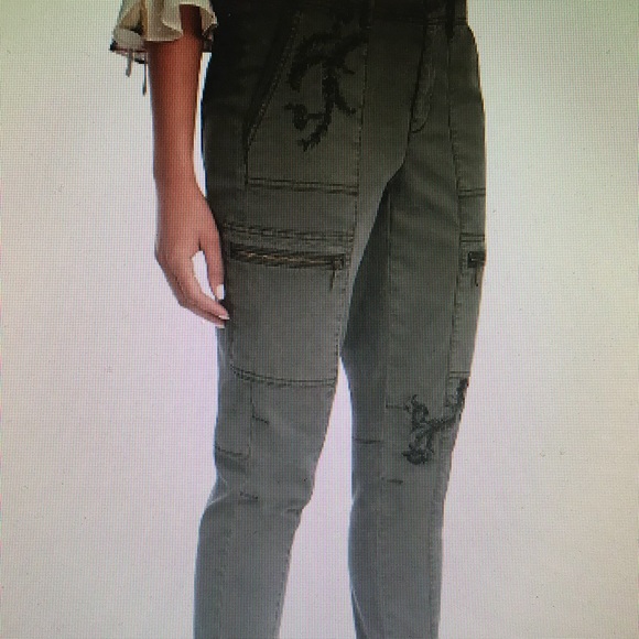 White House Black Market Denim - WHITE HOUSE BLACK MARKET Embroidered Cargo Pants.